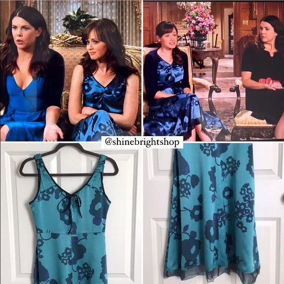 Early 2000s Vintage Silk Dress ASO Rory Gilmore in Gilmore Girls Rare - Picture 3 of 10